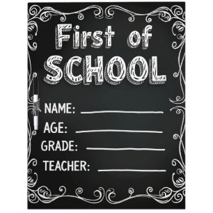 Editable First Day of School Sign Dry Erase Board