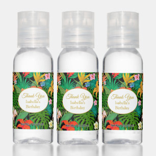 Editable Floral Birthday Party Favor Hand Sanitizer