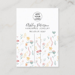 Editable floral logo jewelry hair clip barrette business card