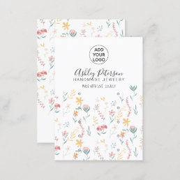 Editable floral pattern logo multi stud earring business card
