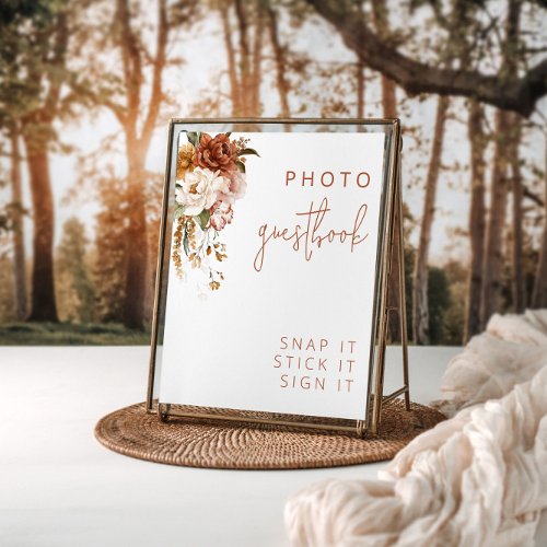 Editable Floral Sunset Wedding Guestbook Sign