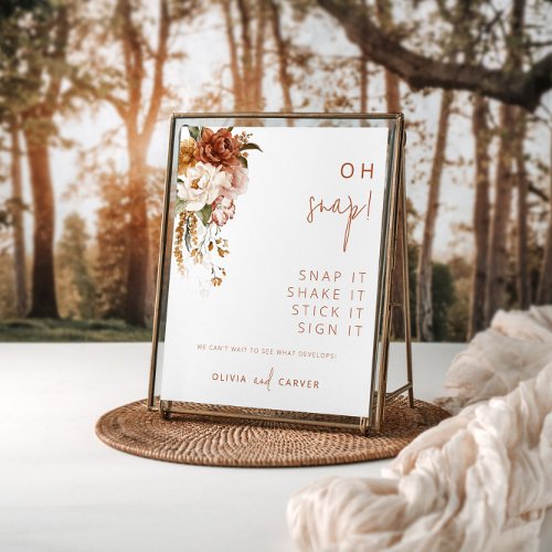 Editable Floral Sunset Wedding Photo Guestbook