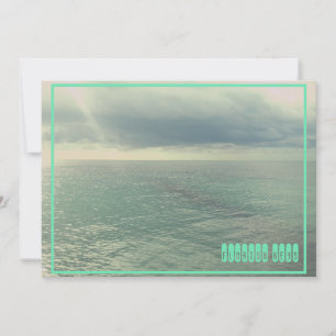 Editable Florida Keys Retro Mint Green Holiday Card
