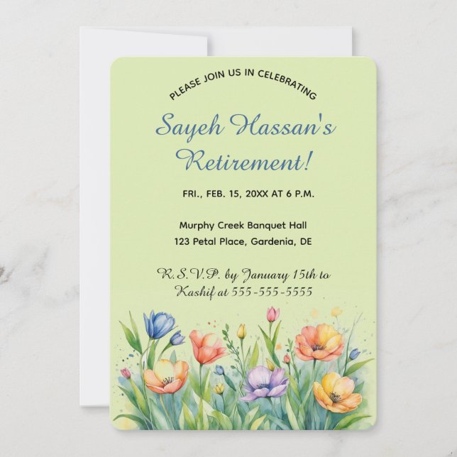 Editable Flower Garden  Invitation (Front)