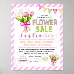 Editable flower sale Fundraiser Flyer Poster