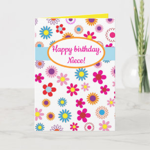 Editable Flowers Floral Birthday Card