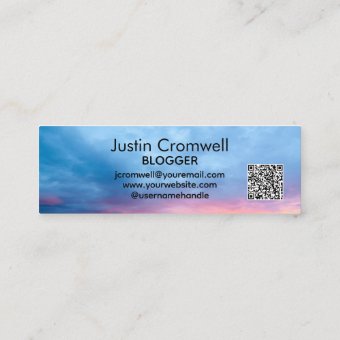 Editable Follow Me Social Media QR Code Mini Business Card | Zazzle