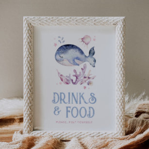 Editable Food and Drinks Ocean Sign