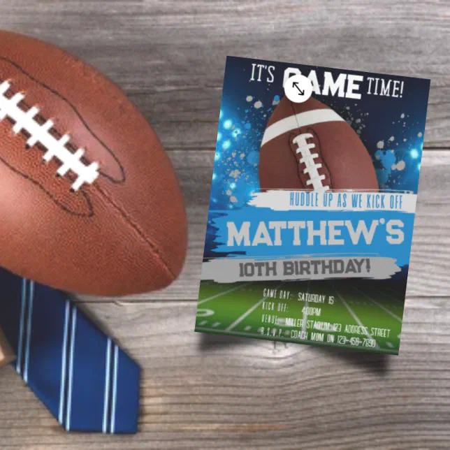 Editable Football Birthday Invitation | Zazzle