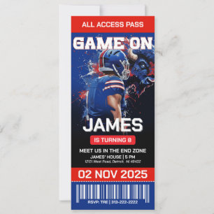 Editable Football Birthday Invitation