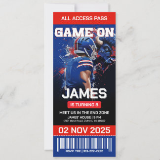 Editable Football Birthday Invitation