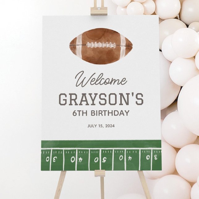 Editable Football Birthday Welcome Sign Template,  (Creator Uploaded)