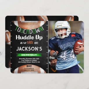Editable Football Photo Invitation