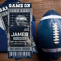 Editable Football Ticket Birthday Invitation