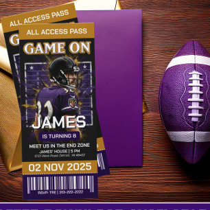 Editable Football Ticket Birthday Invitation