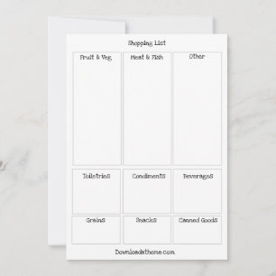 Editable Form Grocery Shopping List Holiday Card