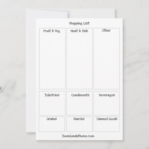 Editable Form Grocery Shopping List Holiday Card