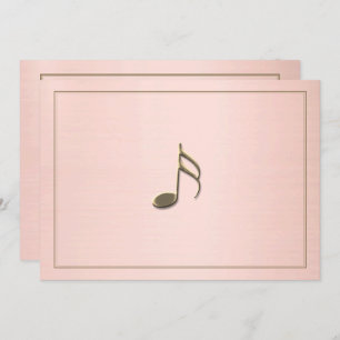 Editable Formal Black Gold Music Note Gold Border Card
