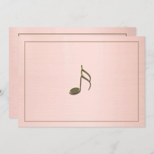 Editable Formal Black Gold Music Note Gold Border  Card