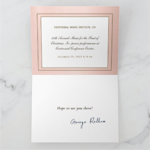 Editable Formal Black Gold Music Note Gold Border Card