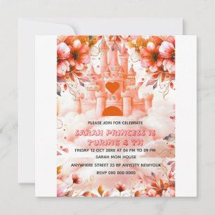Editable Four ever a Princess 4th Birthday Invitat Save The Date