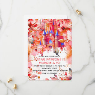 Editable Four ever a Princess 4th Birthday Invitat Save The Date