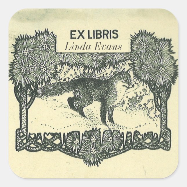 Editable Fox in the Woods Bookplate (Front)