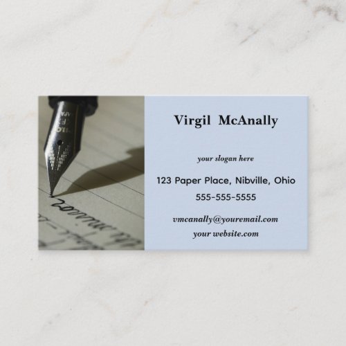 Editable Freelance Writer Business Card