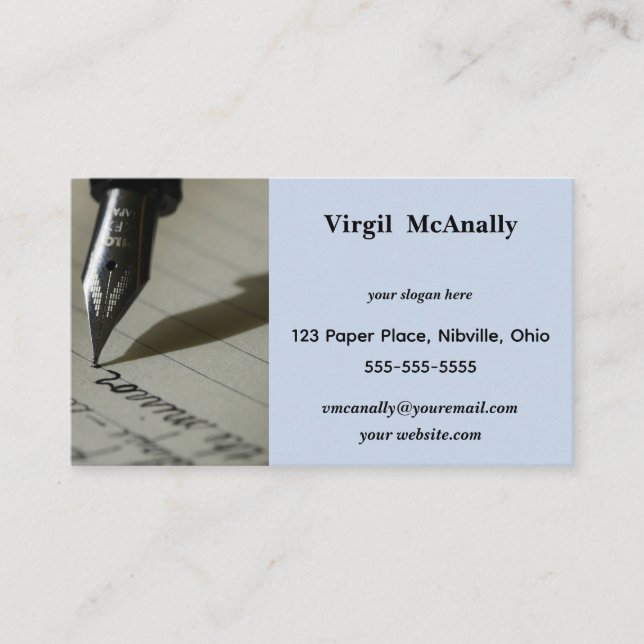 Editable Freelance Writer Business Card (Front)