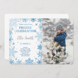 Editable Frozen Birthday Photo Invitation