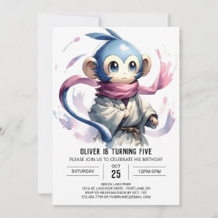 Editable Fun Monkey Birthday Invitation