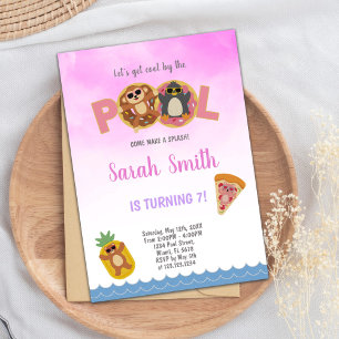 Editable Fun Summer Swim Party Invite for Kids