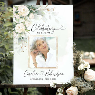 Editable Funeral Welcome Sign: Celebration of Life Foam Board