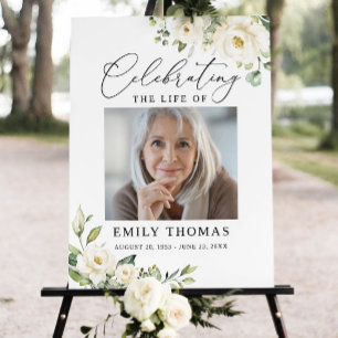 Editable Funeral Welcome Sign, In Loving Memory Foam Board