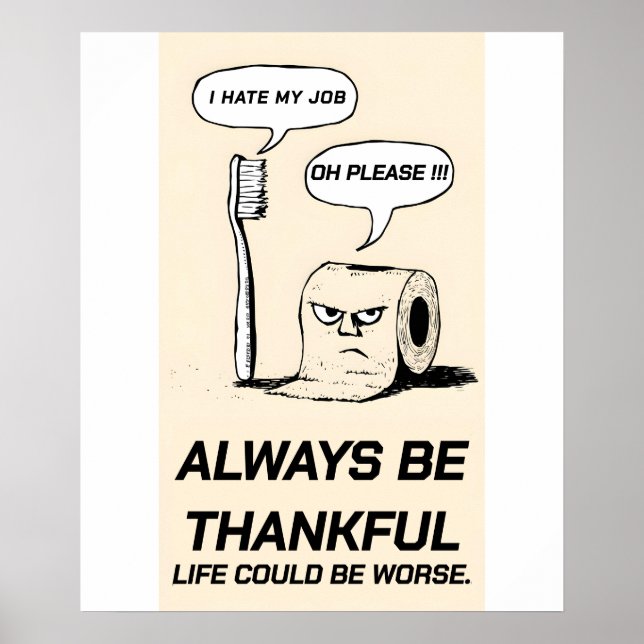 Editable -Funny Office Humor: Toothbrush & Toilet  Poster (Front)