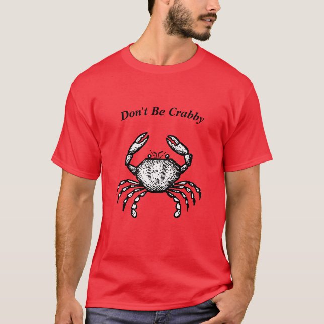 Editable Funny Vintage Crab T-Shirt (Front)