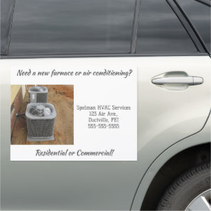 Editable Furnace Air Conditioning HVAC Car Magnet