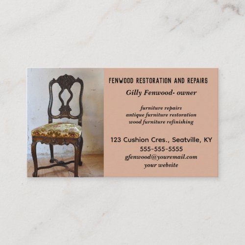 Editable Furniture Restoration and Repairs Busines Business Card