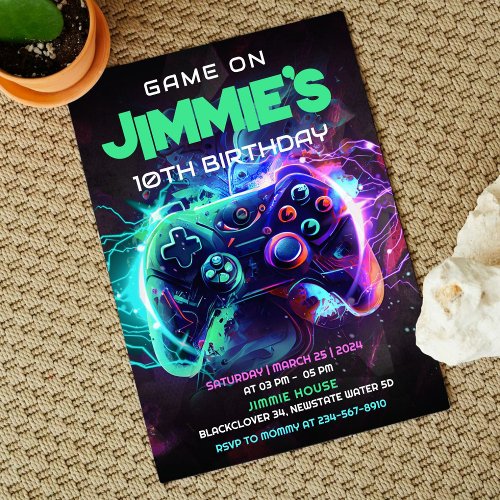 Editable Game on Birthday Party Invitation