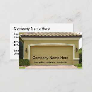 Editable Garage Door Modern Business Cards