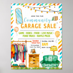 Editable garage sale fundraiser flyer poster