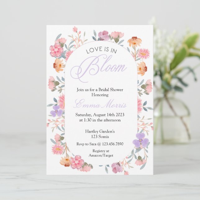 EDITABLE, Garden Bridal Shower, Bridal  Invitation (Standing Front)