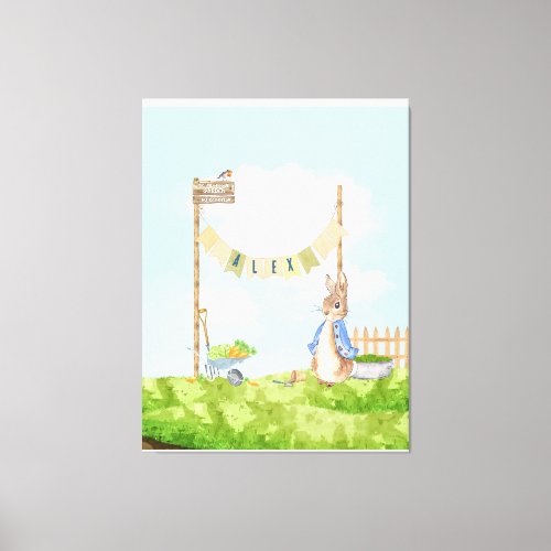 Editable Gardening Peter the Rabbit Canvas Print