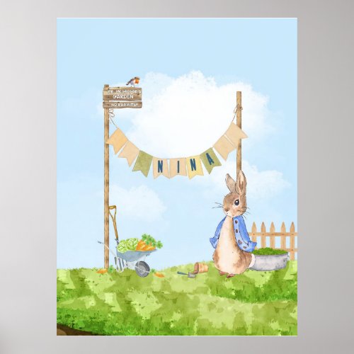 Editable Gardening Peter the Rabbit Poster