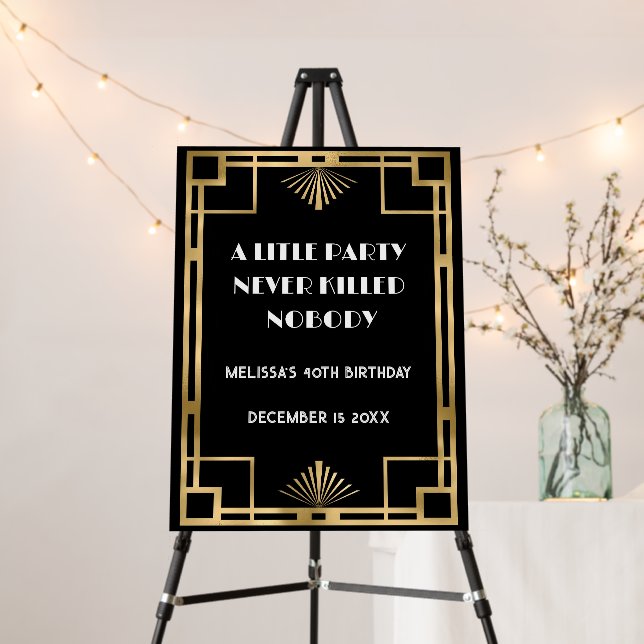 Editable Gatsby Birthday Welcome Sign, A Little Pa Foam Board (In Situ (Stand))