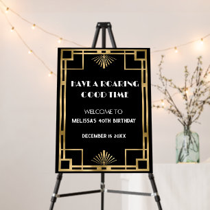 Editable Gatsby Birthday Welcome Sign Have a Roar