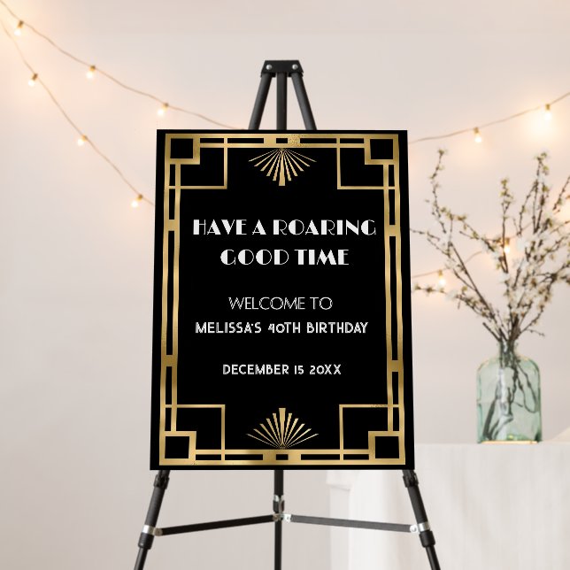 Editable Gatsby Birthday Welcome Sign Have a Roar (In Situ (Stand))