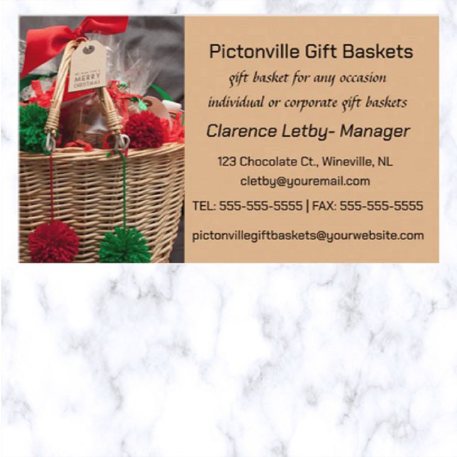 Editable Gift Baskets Business Card (Creator Uploaded)