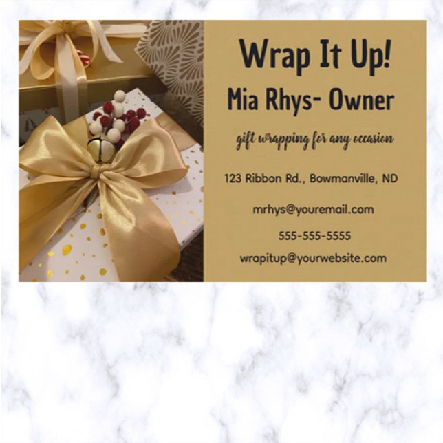 Editable Gift Wrapping Business Card (Creator Uploaded)