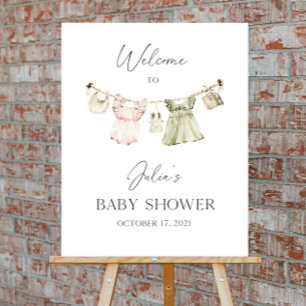 Editable Girl Baby Shower Welcome Sign, Boho Baby  Foam Board